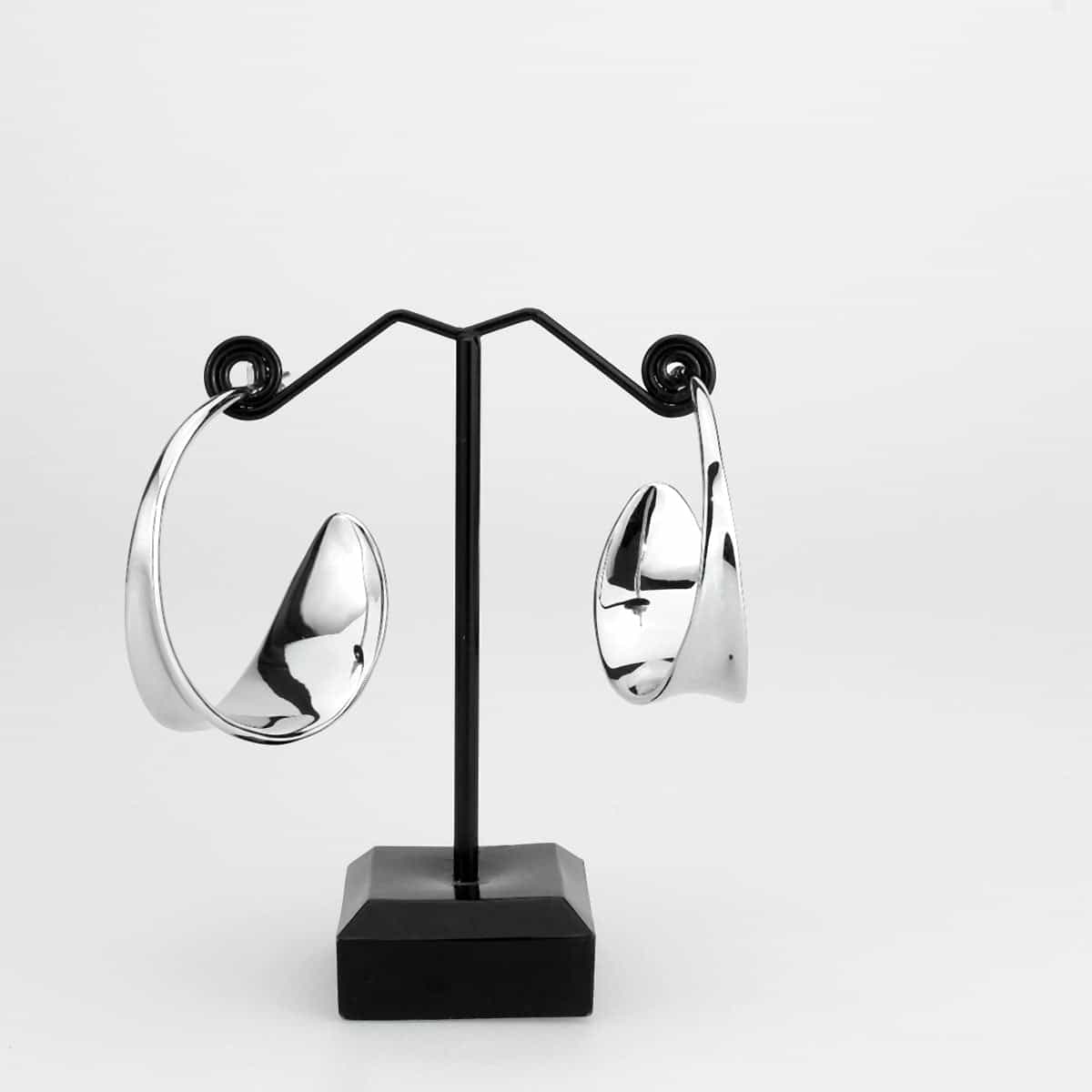 Brass Polished Long Curved Talon Drop Earrings view 2