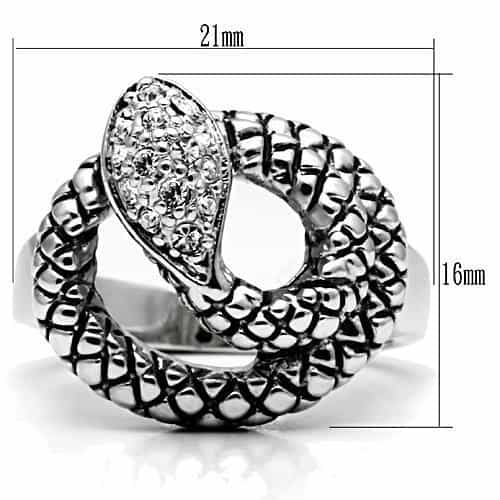 Brass Oxidized Scale Snake Coil Wrap Ring | The Stainless Jewelry view 2