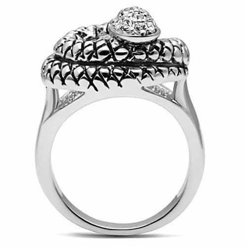 Brass Oxidized Scale Snake Coil Wrap Ring | The Stainless Jewelry view 3