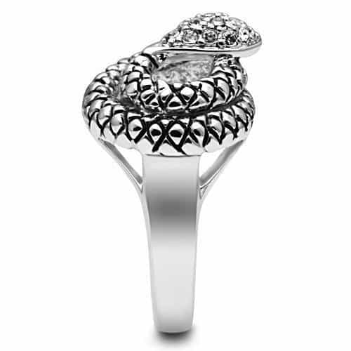 Brass Oxidized Scale Snake Coil Wrap Ring | The Stainless Jewelry view 8