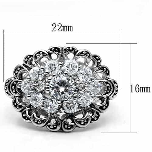 Brass CZ Filigree Floral Sunburst Cocktail Ring view 6