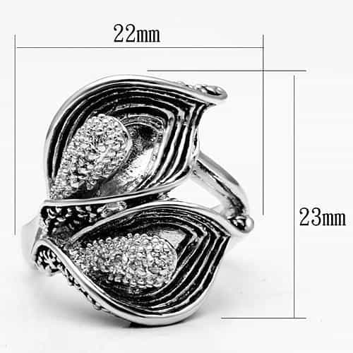 Brass CZ Pave Calla Lily Sculptural Ring | The Stainless Jewelry view 6