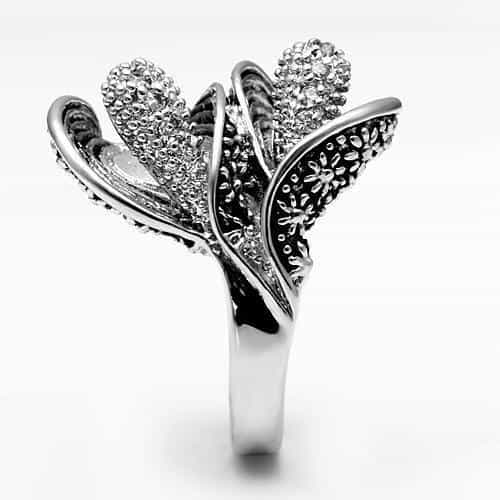 Brass CZ Pave Calla Lily Sculptural Ring | The Stainless Jewelry view 8