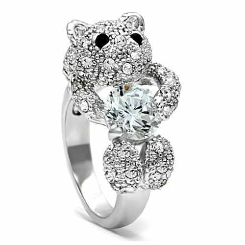 Brass CZ Pave Panther Cocktail Ring | The Stainless Jewelry view 2