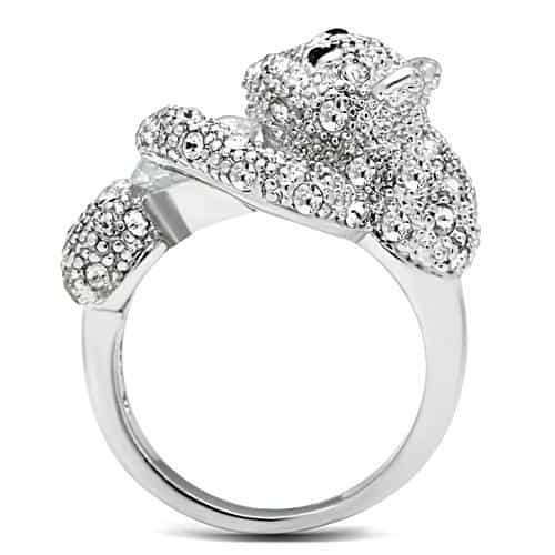 Brass CZ Pave Panther Cocktail Ring | The Stainless Jewelry view 9