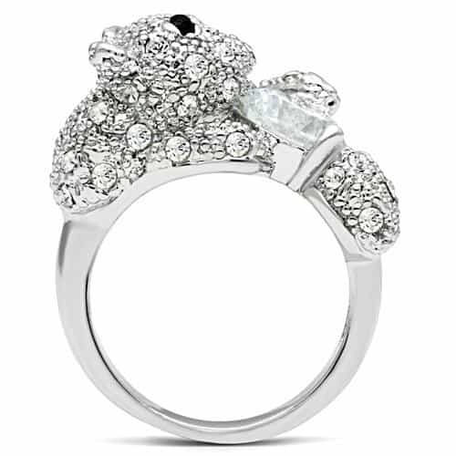 Brass CZ Pave Panther Cocktail Ring | The Stainless Jewelry view 3