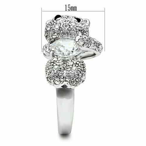Brass CZ Pave Panther Cocktail Ring | The Stainless Jewelry view 10
