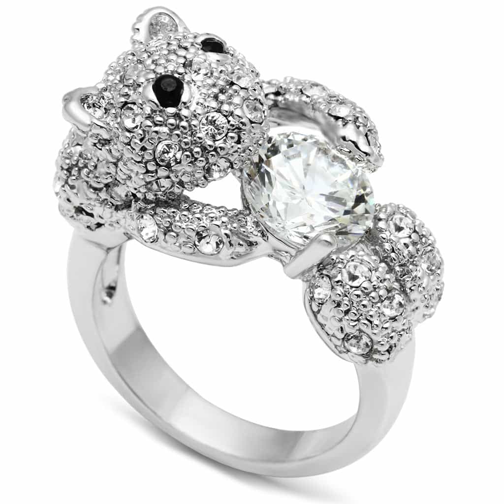 Brass CZ Pave Panther Cocktail Ring | The Stainless Jewelry view 1