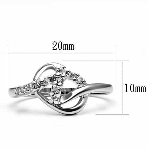 Brass CZ Pave Double Swirl Open Ring | The Stainless Jewelry view 6