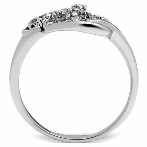 Brass CZ Pave Double Swirl Open Ring | The Stainless Jewelry view 7