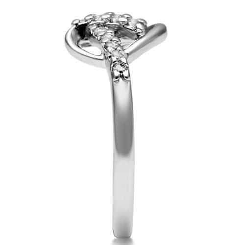 Brass CZ Pave Double Swirl Open Ring | The Stainless Jewelry view 8