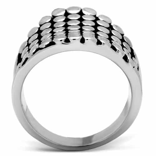 Brass Hammered Dot Bubble Wide Shield Ring view 7