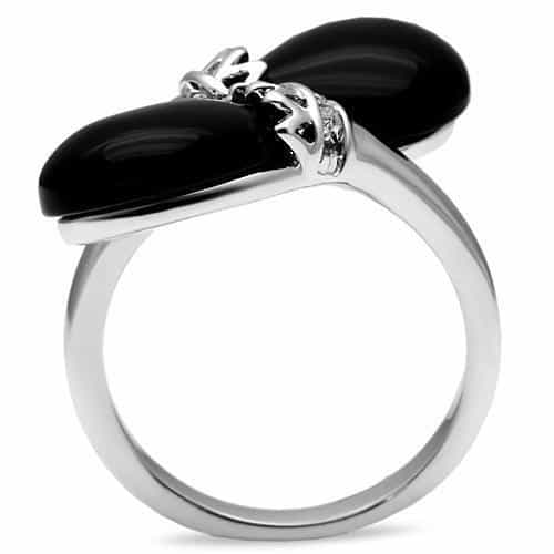 Brass Black Onyx Oval Cabochon Prong Cocktail Ring view 7