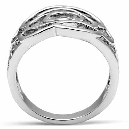 Brass Cutout Rose Filigree Wide Cocktail Ring view 3