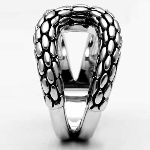 Brass Oxidized Scale Crossover CZ Wrap Ring view 8