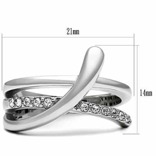 Brass CZ Channel Wave Bypass Ring | The Stainless Jewelry view 2
