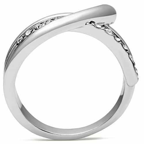 Brass CZ Channel Wave Bypass Ring | The Stainless Jewelry view 3