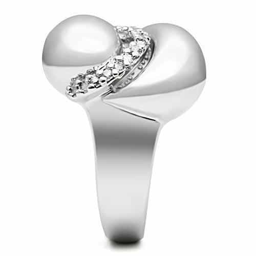 Brass CZ Pave Teardrop Dome Bypass Ring | The Stainless Jewelry view 5