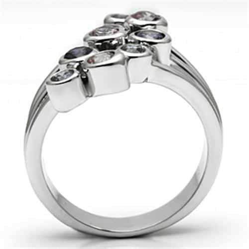 Brass Multicolor CZ Bezel Bubble Cluster Ring view 3