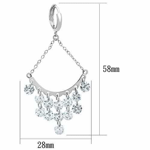 Brass CZ Chandelier Fringe Drop Earrings | The Stainless Jewelry view 2