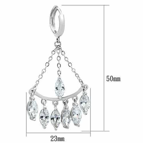 Brass CZ Marquise Chandelier Dangle Drop Ring view 2