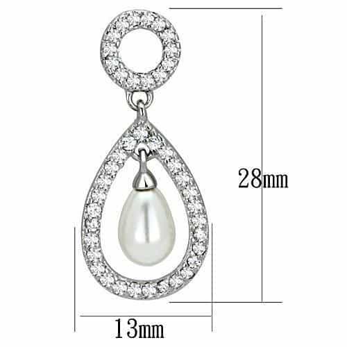 Brass Pearl CZ Pave Teardrop Double Drop Ring view 2