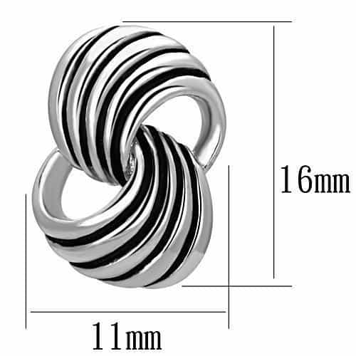 Brass Oxidized Love Knot Swirl Stud Earrings view 2