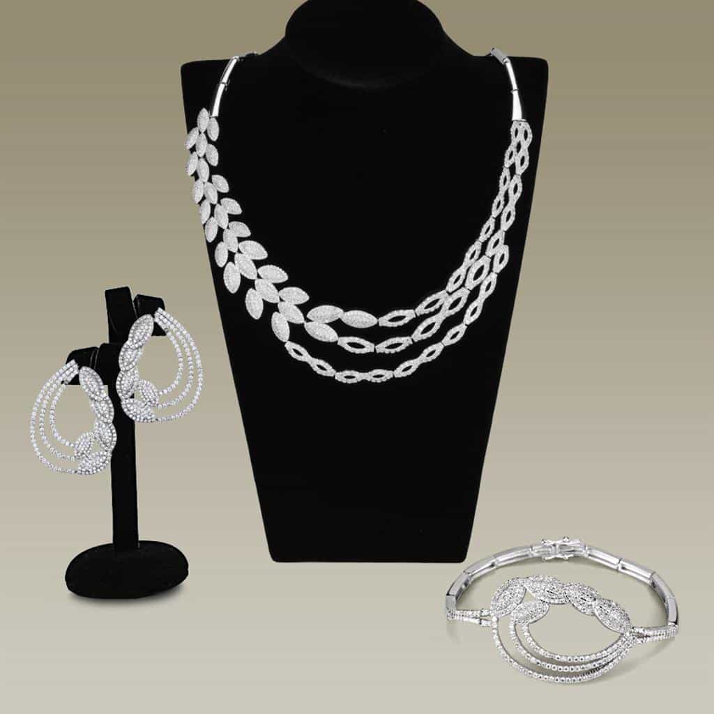 Brass Twisted Wave Band Jewelry Set | The Stainless Jewelry view 1