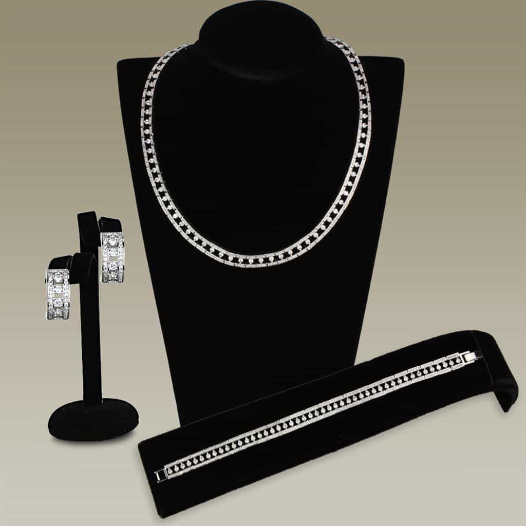 Brass CZ Round Channel Tennis Set | The Stainless Jewelry view 1