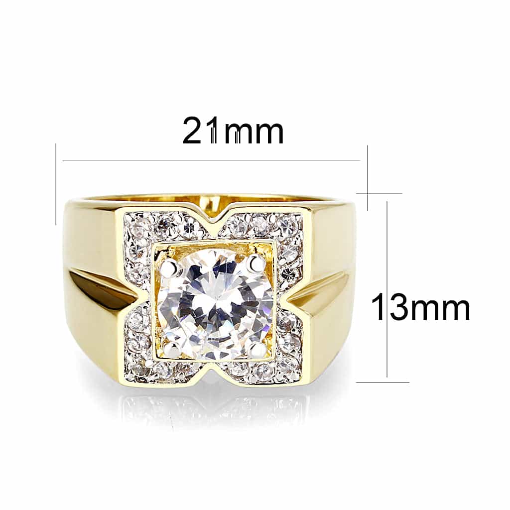 Brass AAA CZ Ring Clear | The Stainless Jewelry view 2