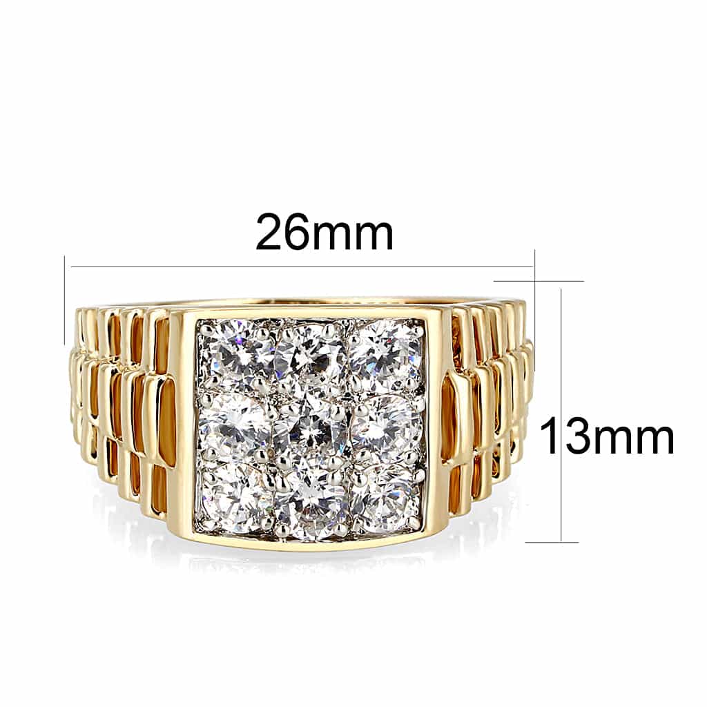 Brass CZ Dome Ring | The Stainless Jewelry view 2