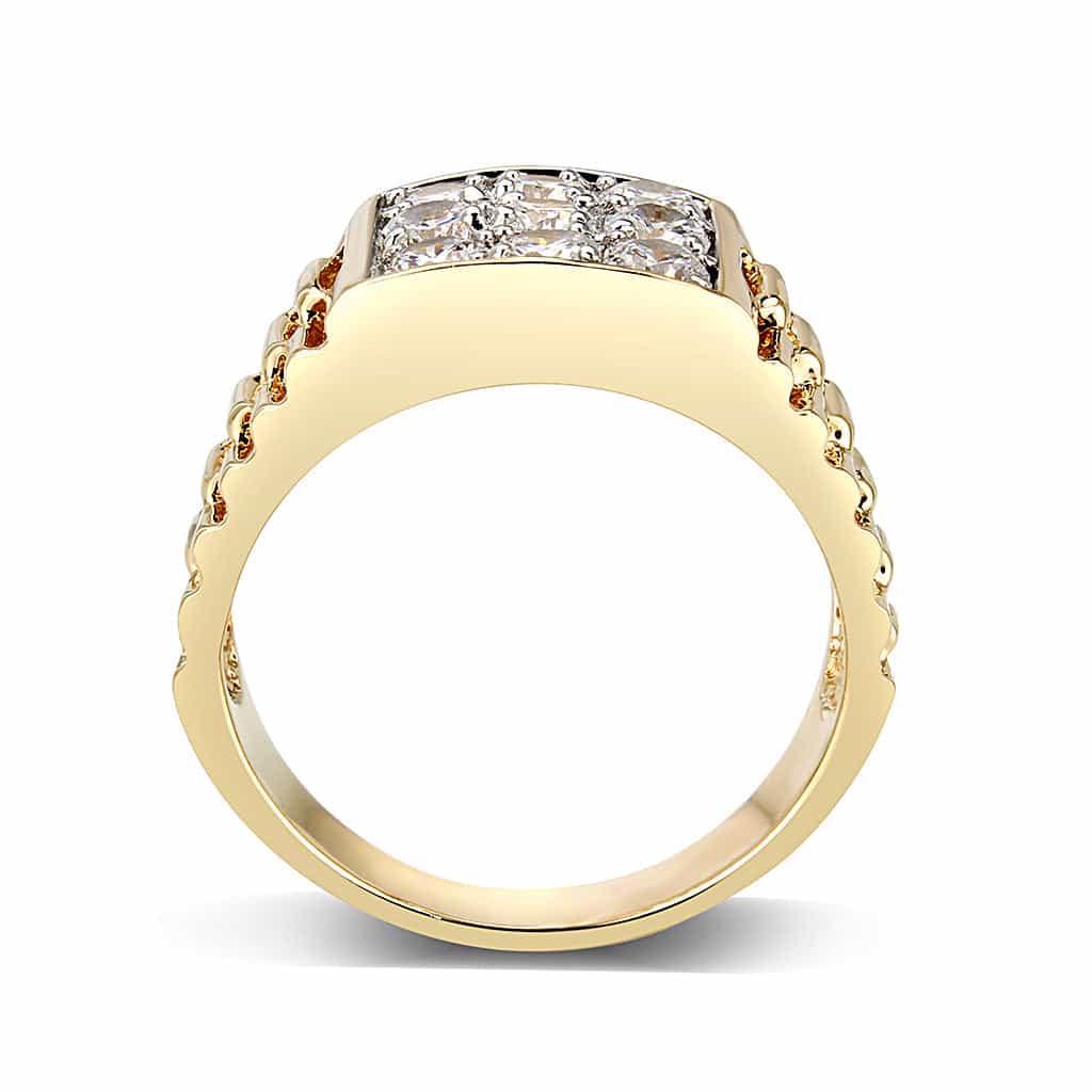 Brass CZ Dome Ring | The Stainless Jewelry view 3