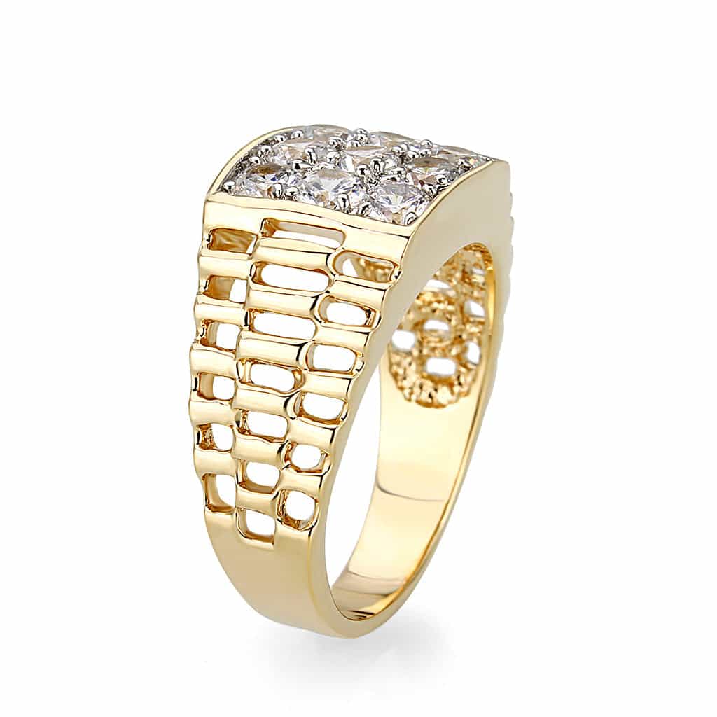 Brass CZ Dome Ring | The Stainless Jewelry view 4
