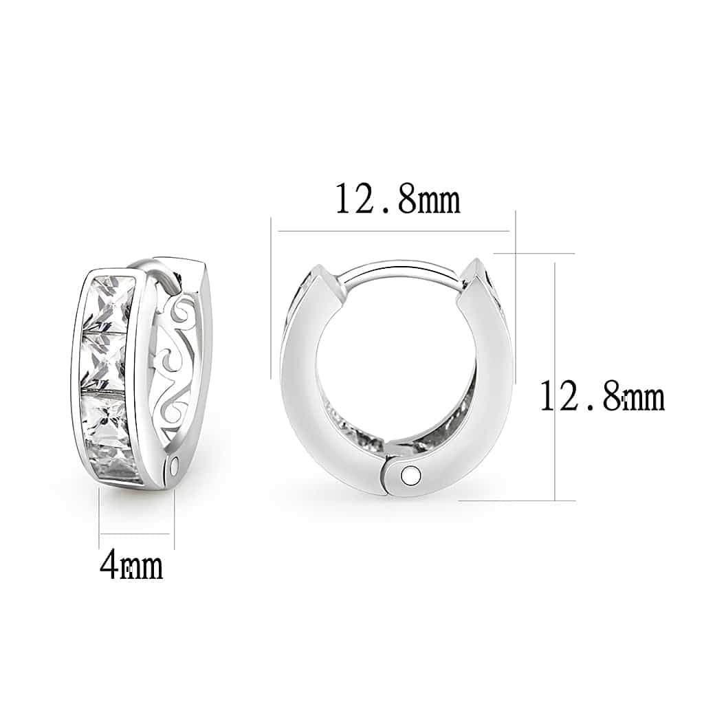 Brass CZ Round Halo Drop Earrings | The Stainless Jewelry view 3