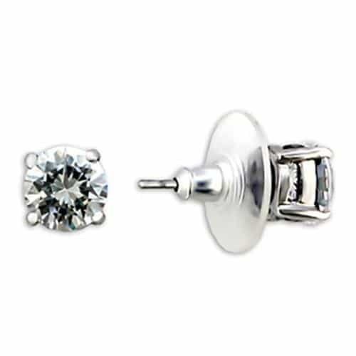 Brass CZ Round Prong Stud Ring | The Stainless Jewelry view 1