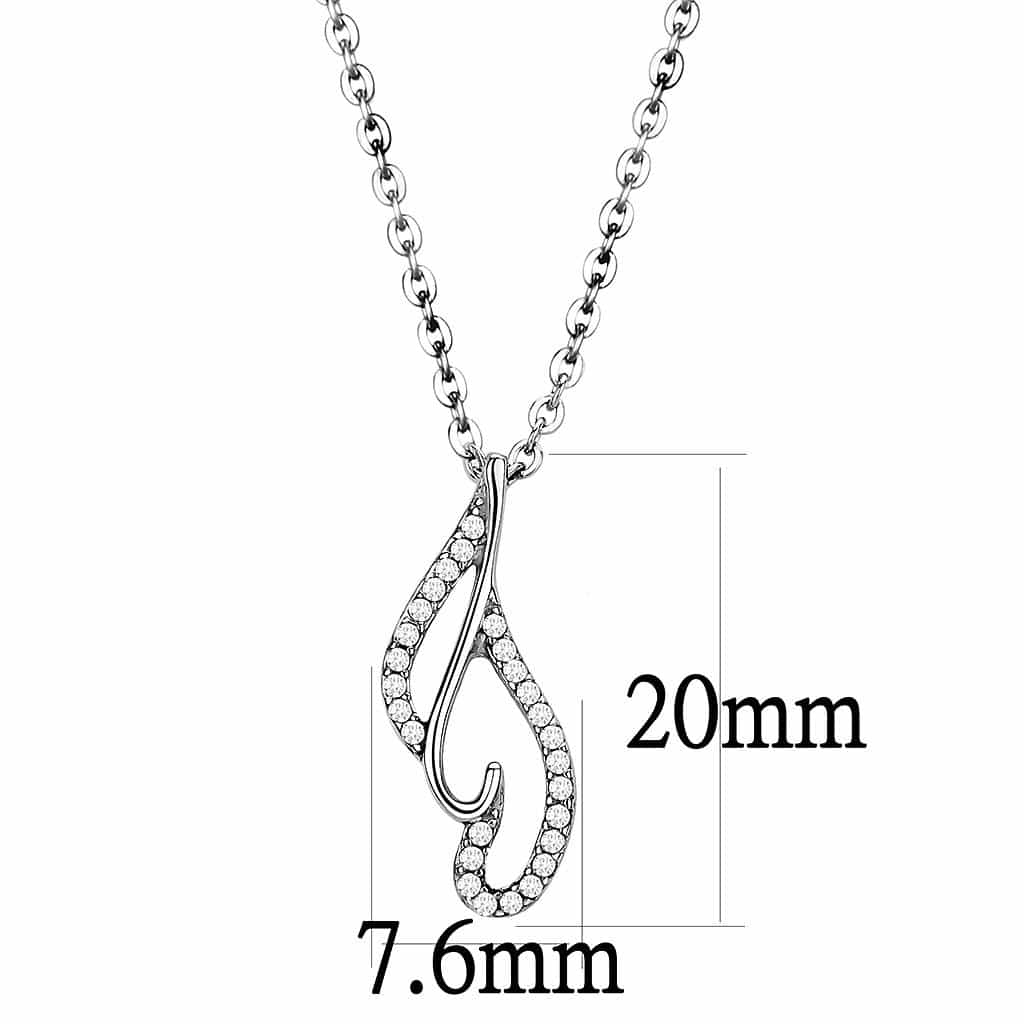 Stainless Steel CZ Pave Infinity Loop Pendant Chain Pendant view 2