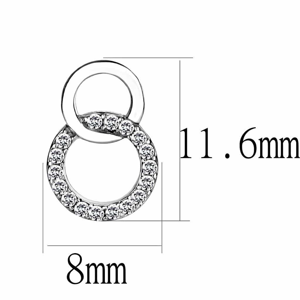 Stainless Steel Polished Double Circle Interlocking Earrings view 2