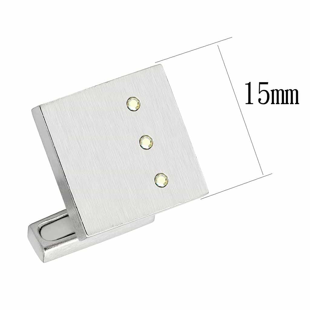 Brass Silver Brushed Satin Square Cufflinks Bracelet view 2