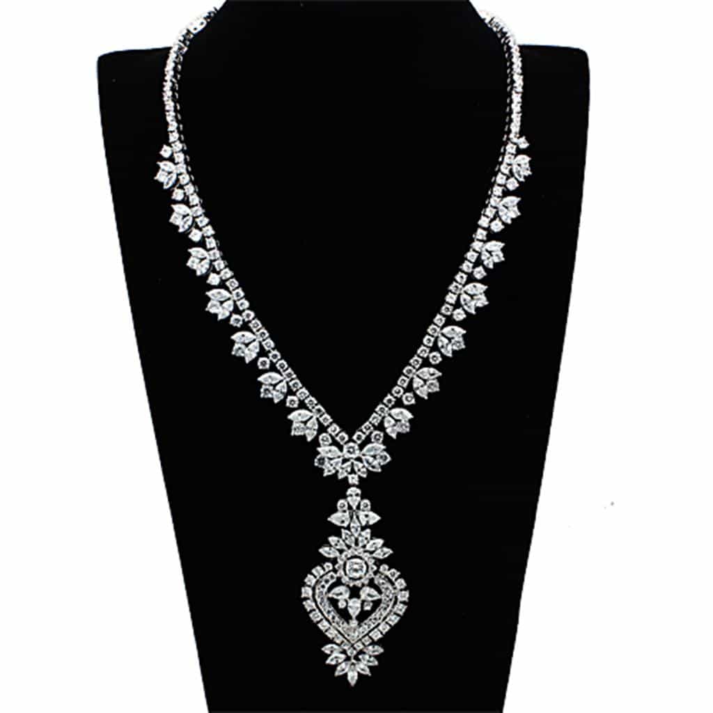 Brass Silver CZ Flower Cluster Statement Jewelry Set view 4