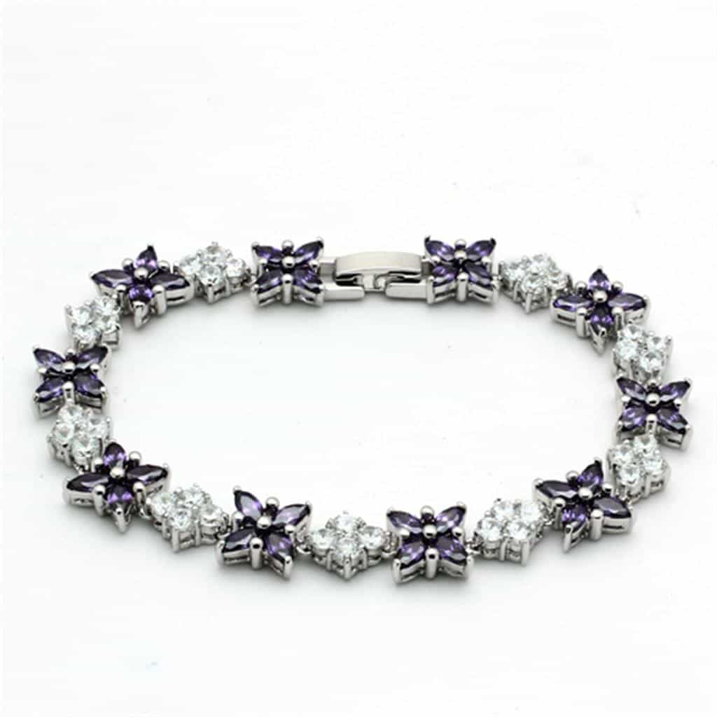 Brass Blue Sapphire CZ Oval Statement Jewelry Set Ring view 3