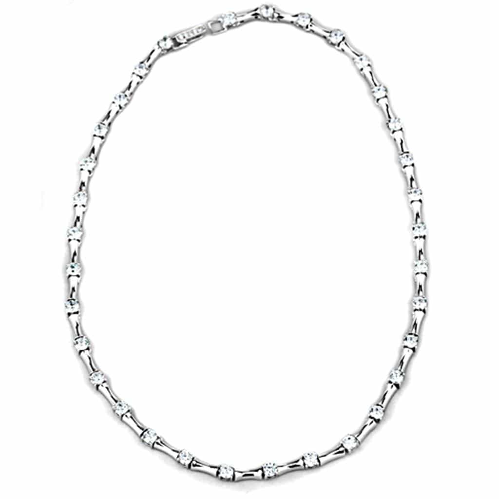 Brass Silver Polished Link Chain Necklace | The Stainless Jewelry view 2