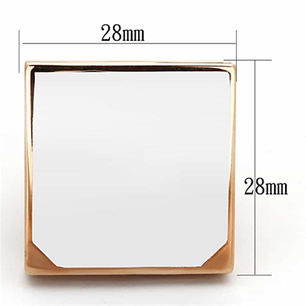 Brass Rose Gold Polished Double Square Open Frame Cocktail Ring view 2