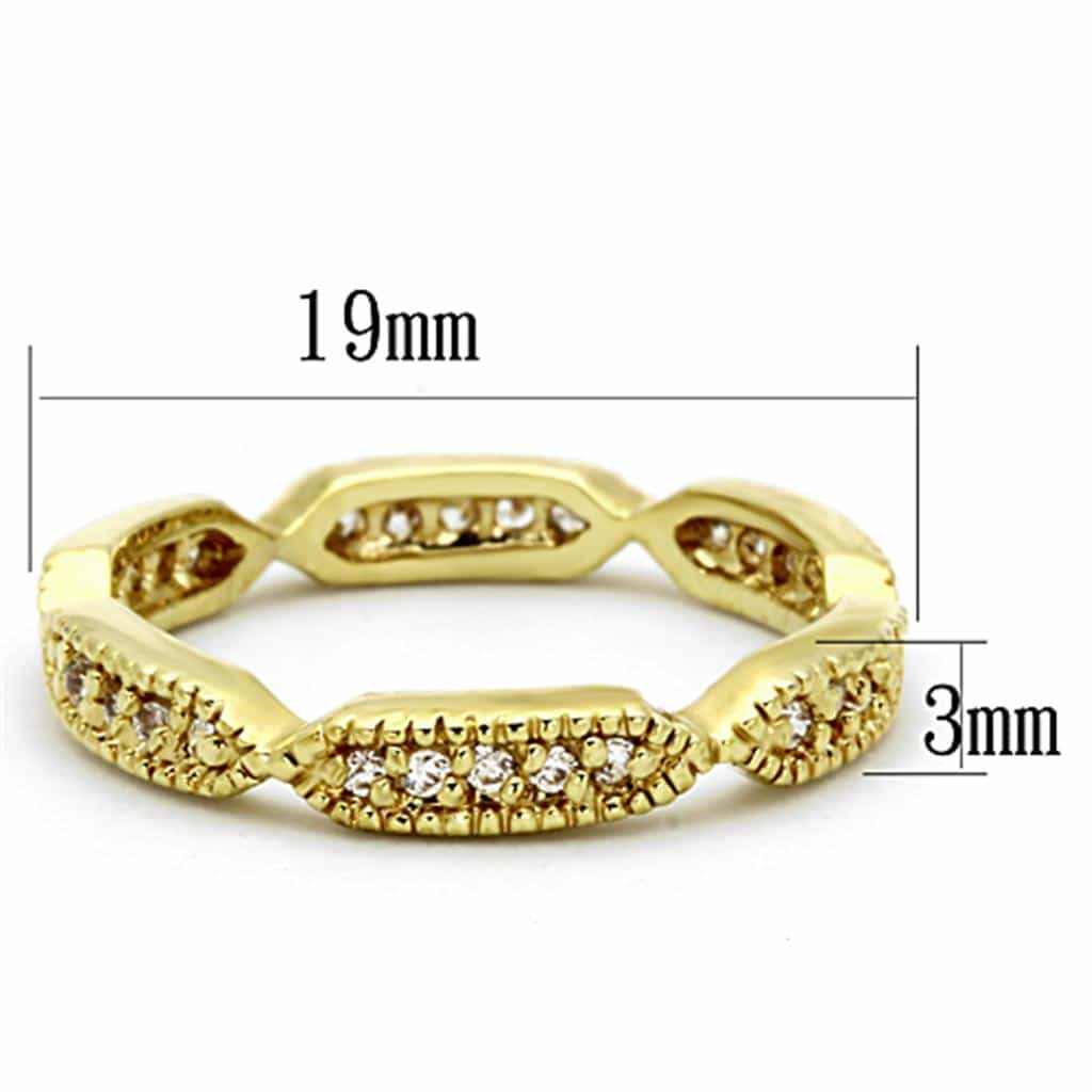 Brass Gold CZ Pave Marquise Infinity Twist Eternity Band Ring view 2