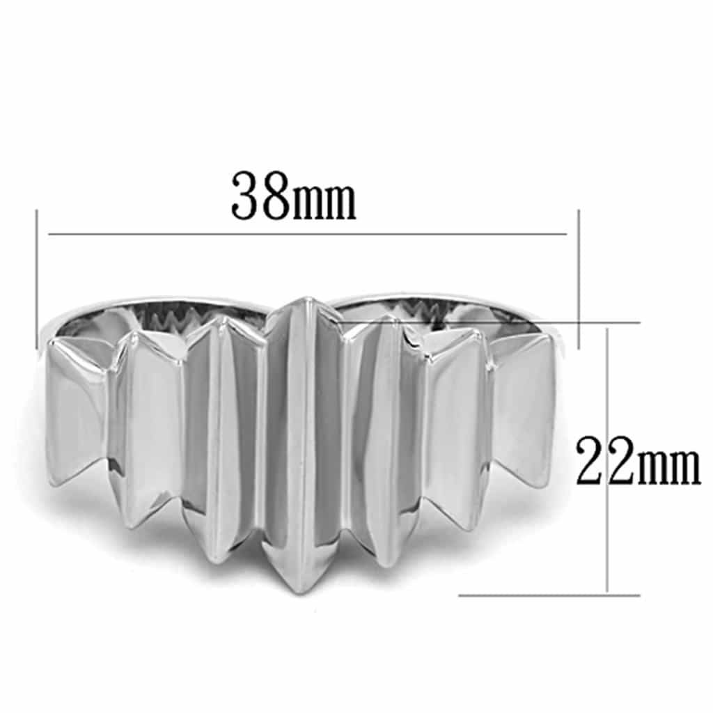 Brass Silver Polished Spike Crown Geometric Cocktail Ring view 2