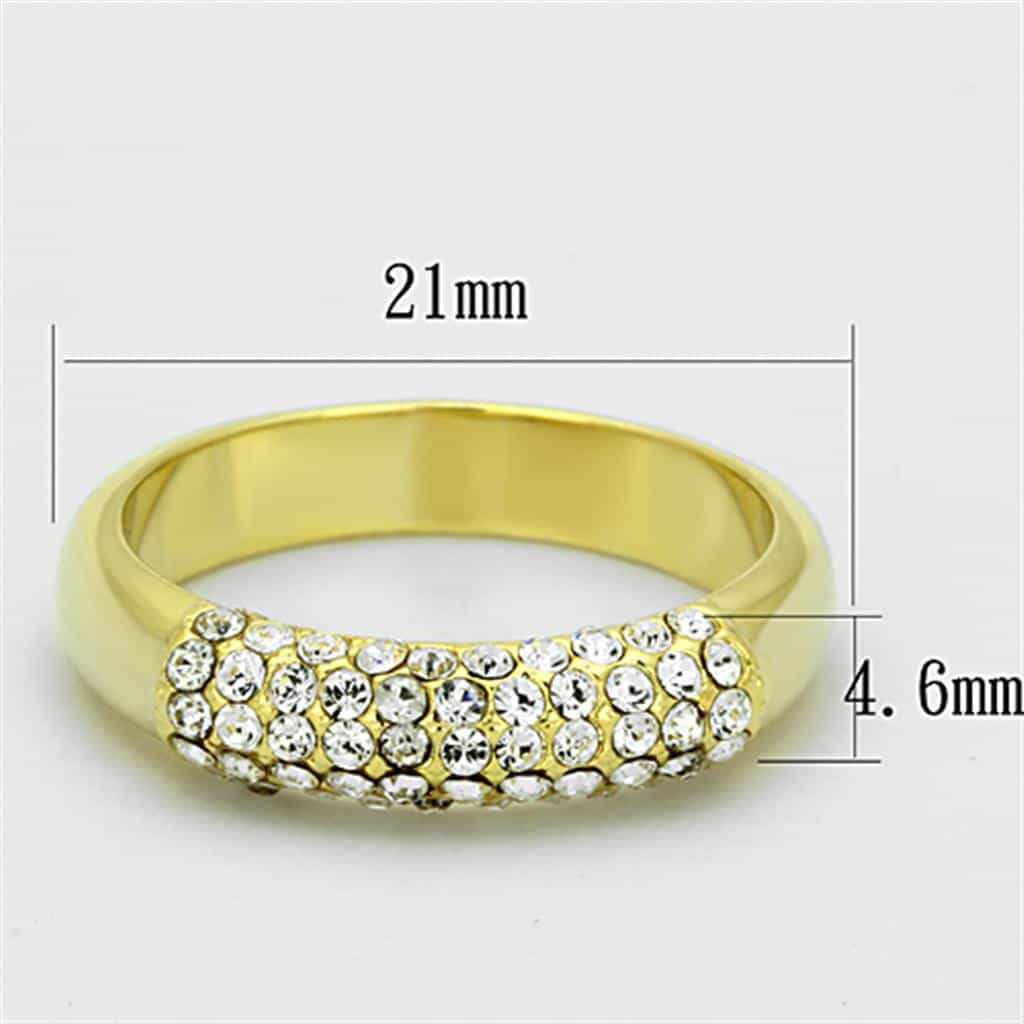 Brass Gold CZ Pave Scattered Band Ring | The Stainless Jewelry view 2