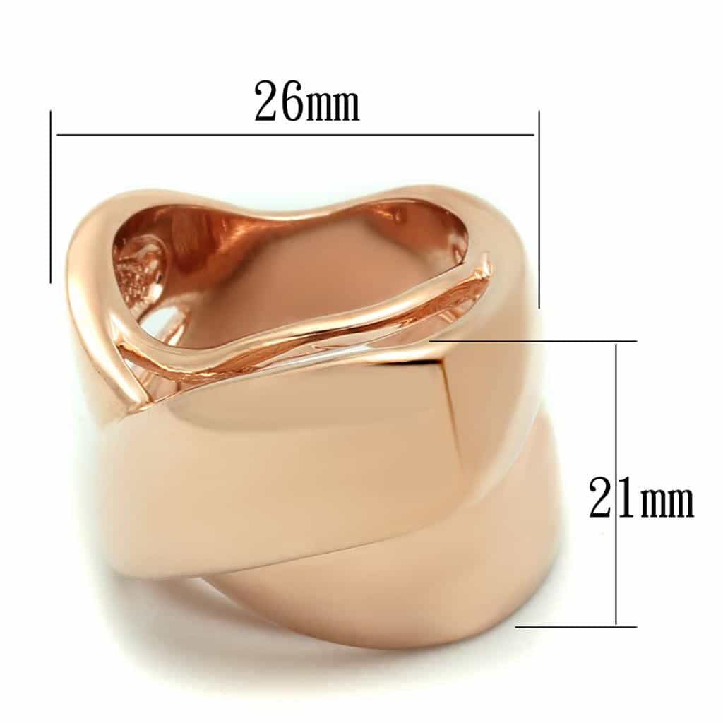 Brass Rose Gold Polished Sculpted Triple Wave Cocktail Ring view 2