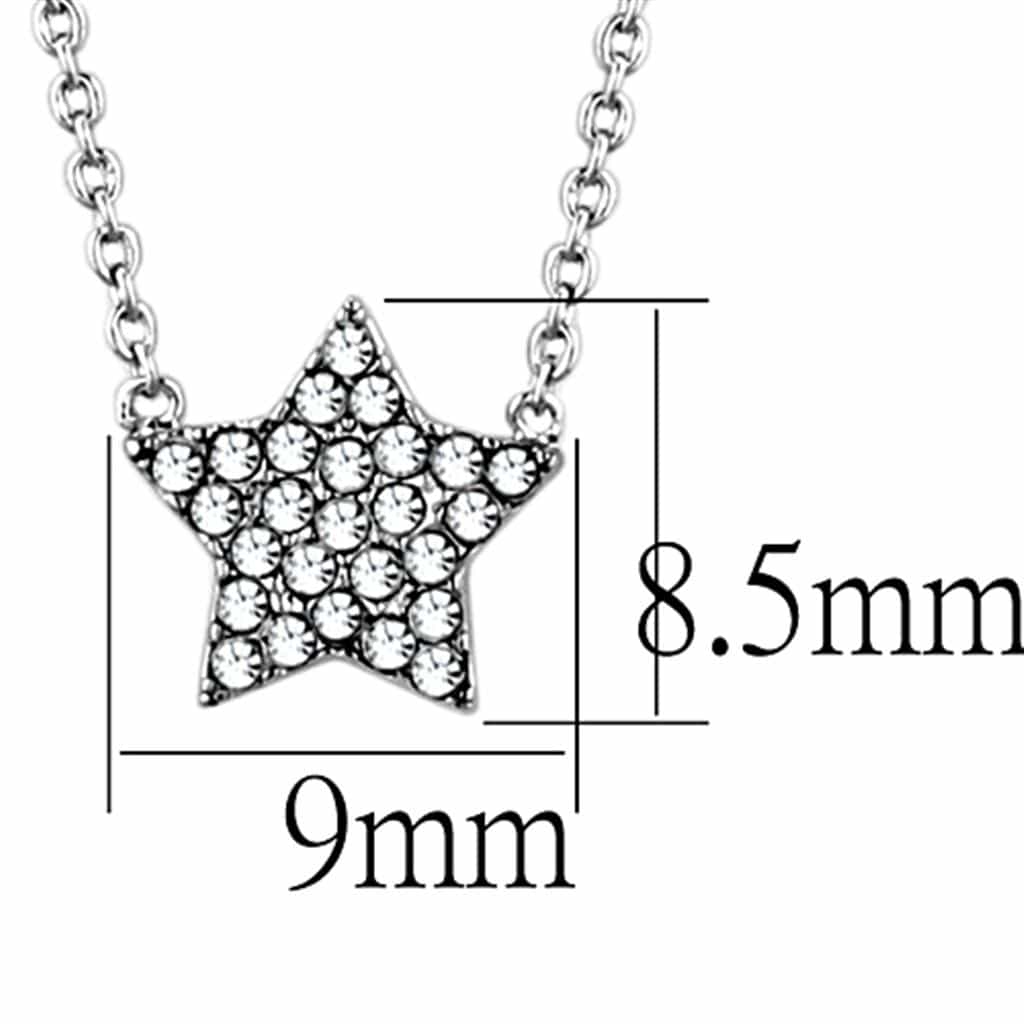 Brass Silver CZ Pave Star Pendant Necklace view 2
