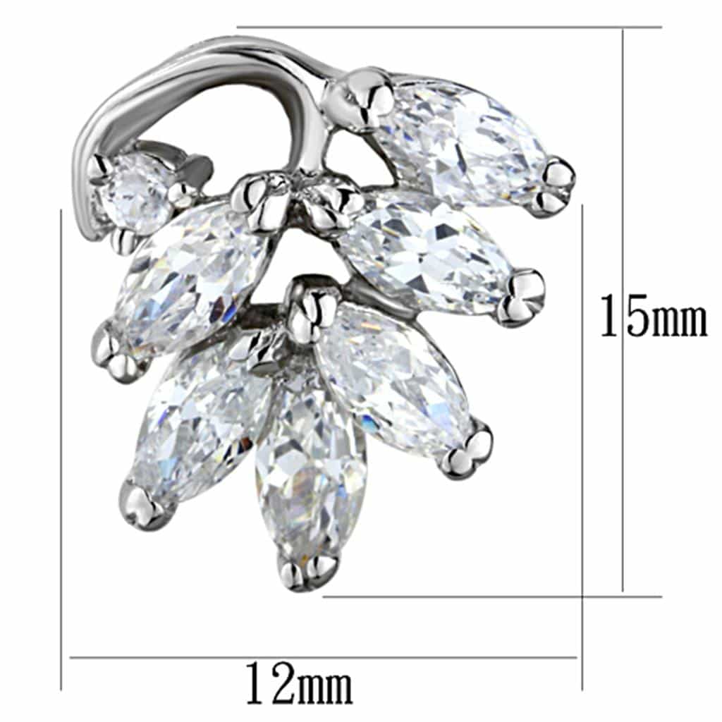 Brass Silver CZ Floral Leaf Statement Necklace Bracelet Earrings view 3