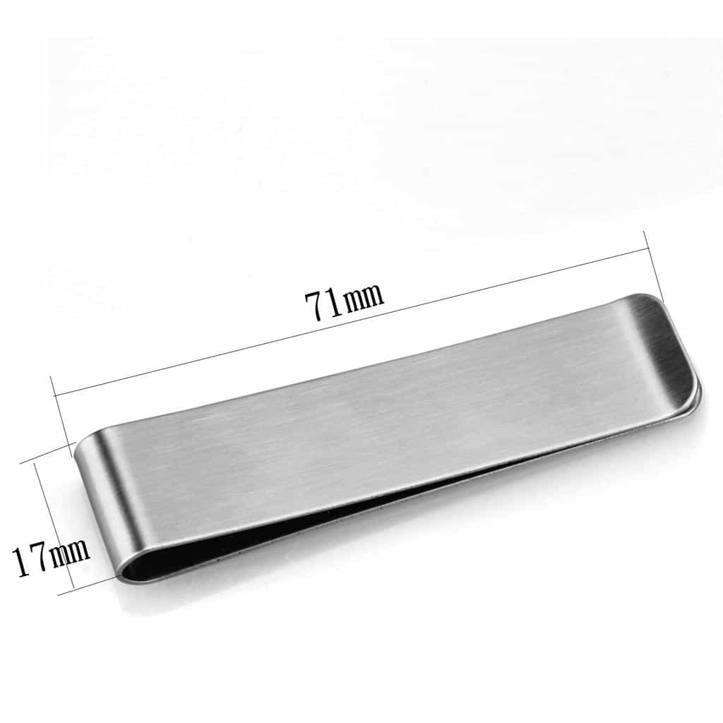 Stainless Steel Silver Brushed Satin Money Clip Ring view 3