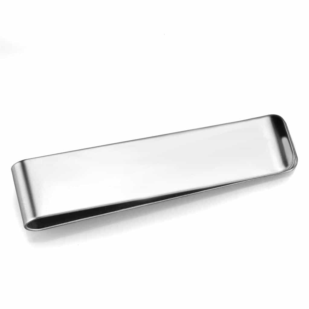 Stainless Steel Silver Polished Wide Money Clip view 2